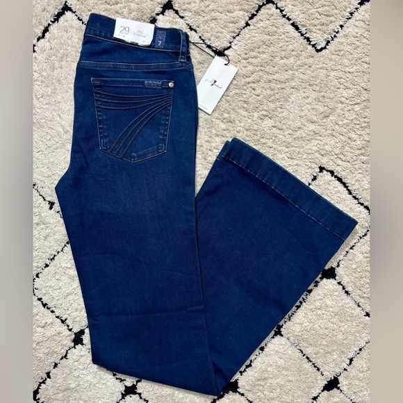 NWT 7 For All Mankind Dojo in Blue Black Santiago - Picture 2 of 7